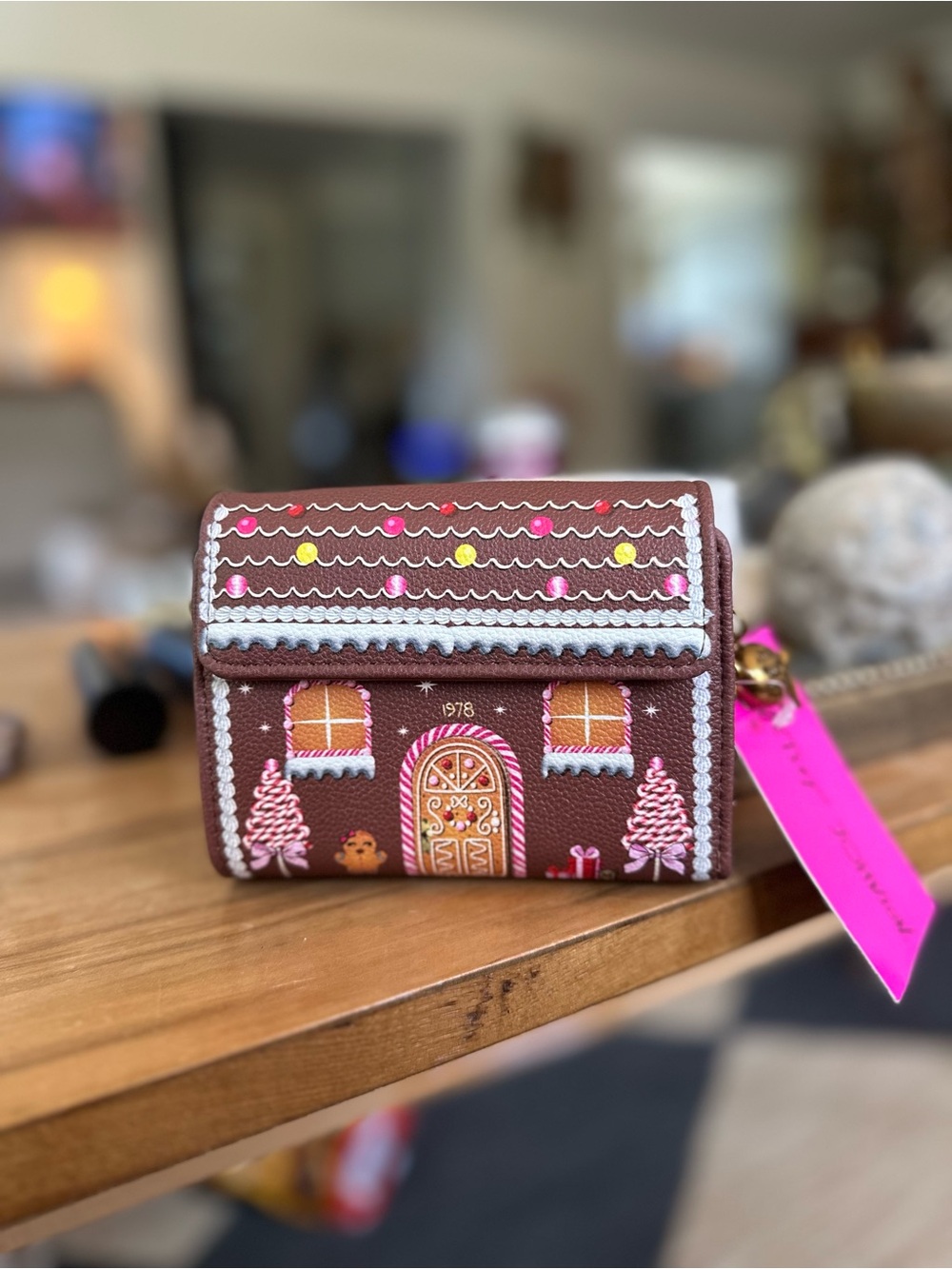 Betsey Johnson Baking spirits bright Brown Gingerbread House wallet New tags